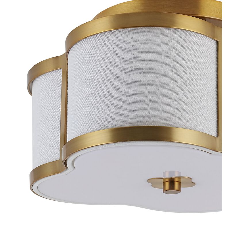 Quatrefoil Scalloped Shade Metal Classic Glam LED Flush Mount