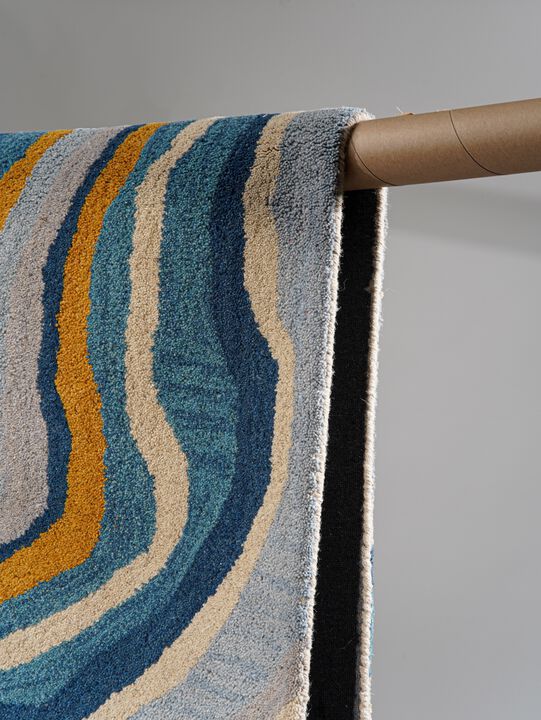 RUGSOTIC CARPETS HAND TUFTED WOOL ECO-FRIENDLY AREA RUGS  - 4'x6', Rectangle Shape, Multicolor, Abstract Modern Design, High Pile Thick Handmade Area Rugs for Living Room, Bed Room (K00S17)