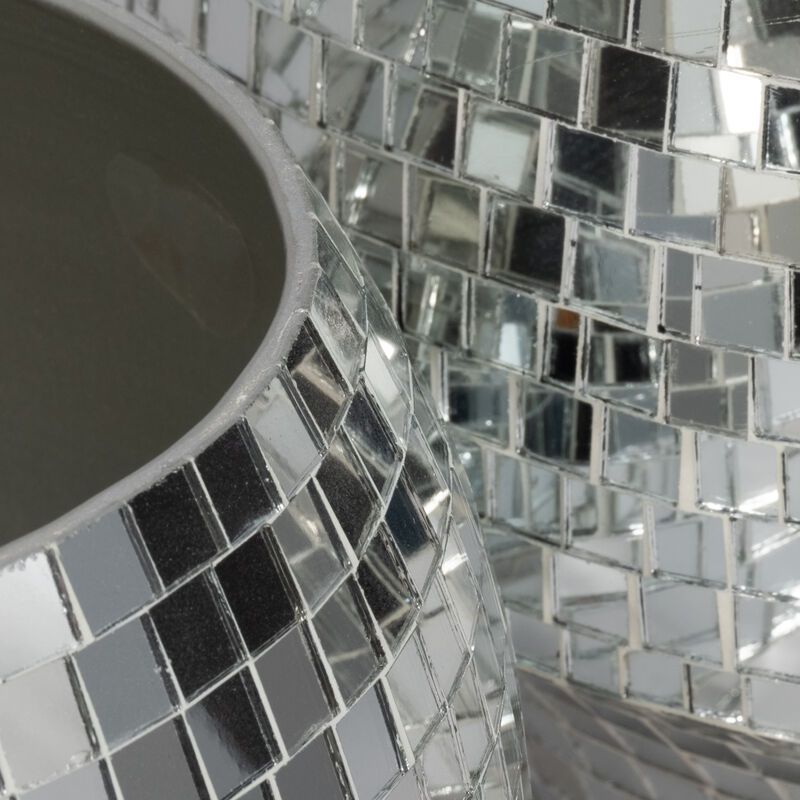 Curved Disco Mosaic Planter Set