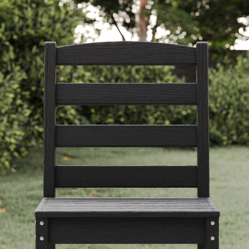 FUFU&GAGA Patio Dining Chair, No Armrests, Waterproof & UV Resistant, Outdoor Furniture (18.5" W x 18.9" D x 34.2" H),Grey