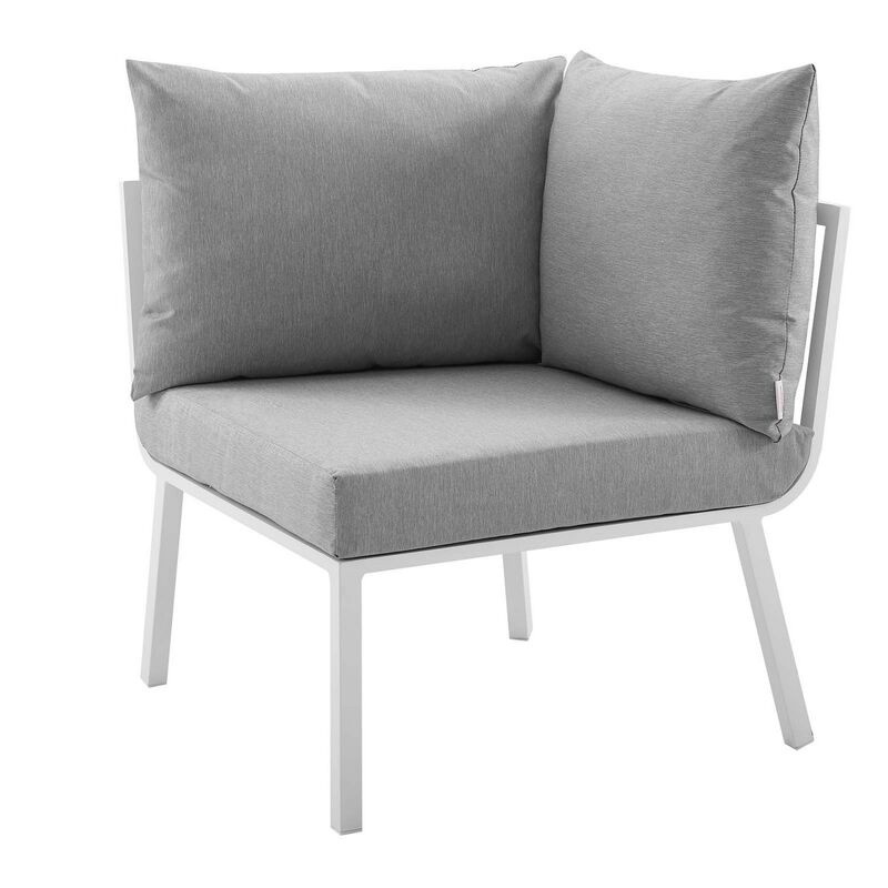 Riverside 2 Piece Outdoor Patio Aluminum Sectional Sofa Set-Benzara