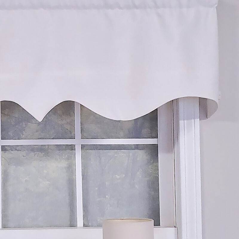 RLF Home Luxurious Modern Design Classic Soft Rayon Regal Style Window Valance 50" x 17" Off White