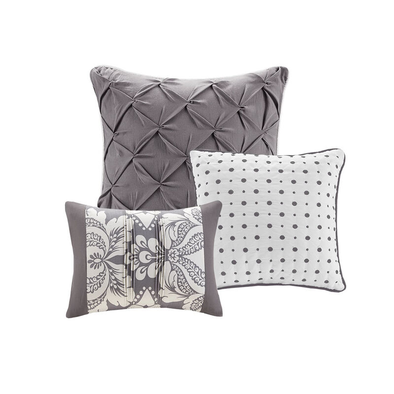 Gracie Mills Muriel Damask Delight 6-Piece Duvet Cover Set