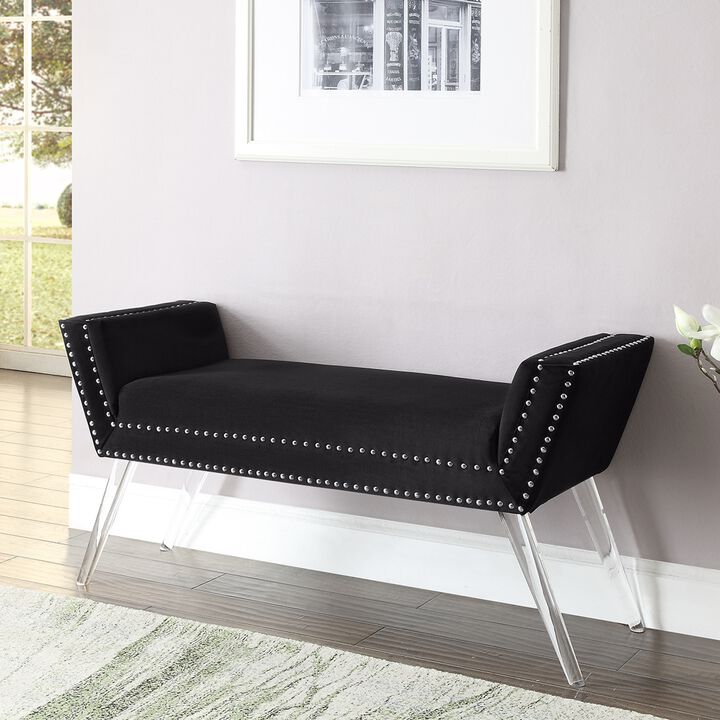 Inspired Home Janelle Velvet Bench
