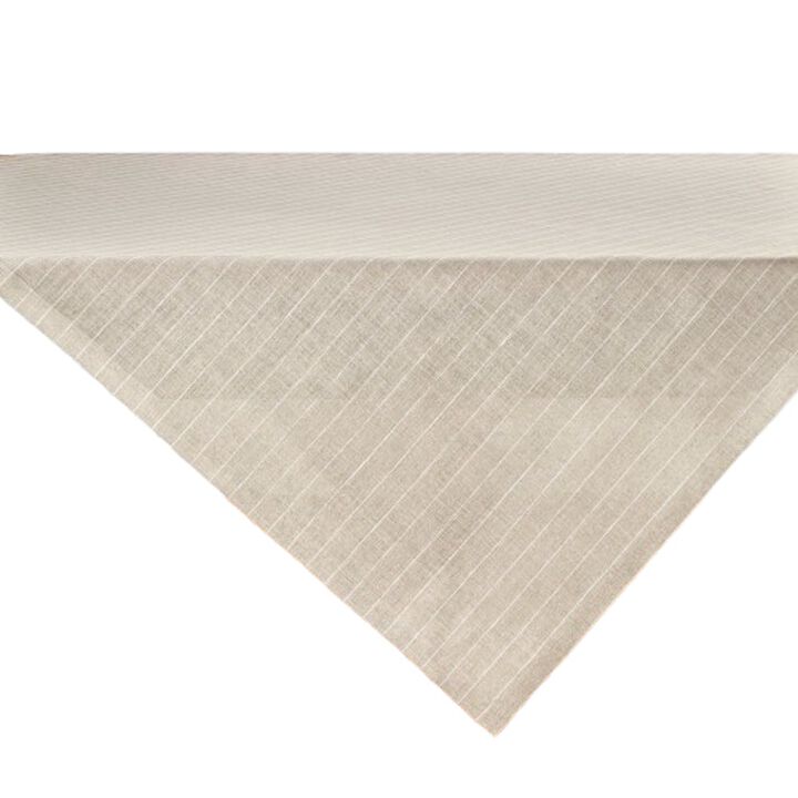 Solino Home 100% Pure Linen Table Throw 52 x 52 Inch | Pinstripe for Valentines