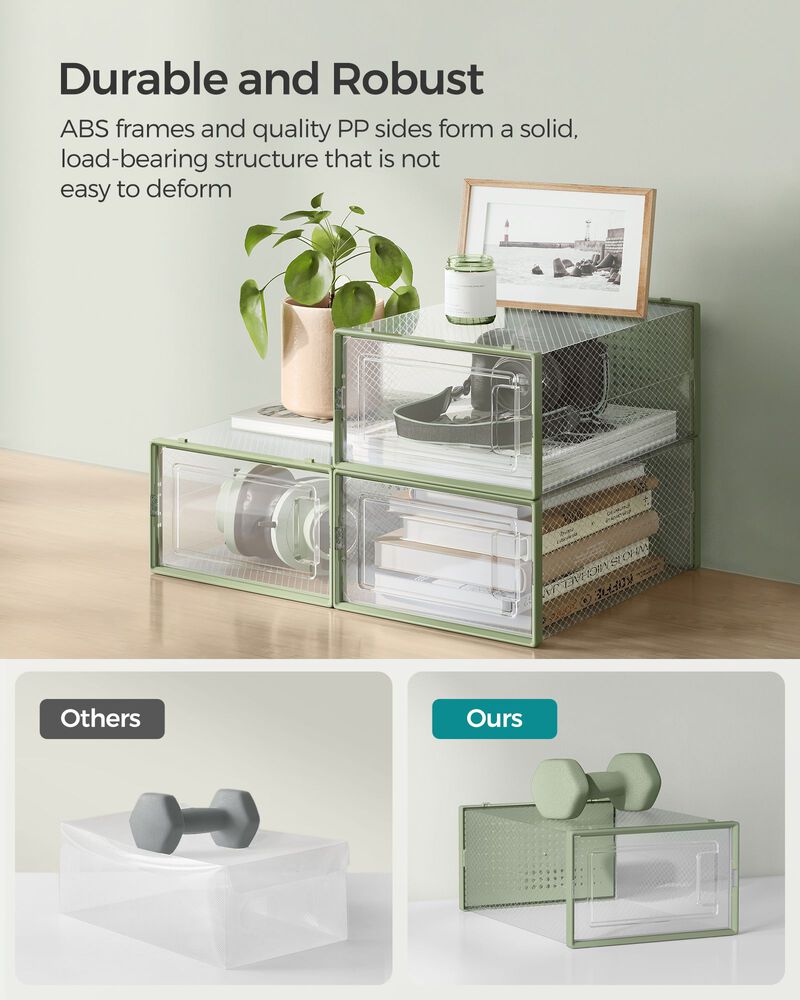Pack of 18 Stackable Shoe Storage Organizers - Practical Shoe Boxes for Organized Spaces
