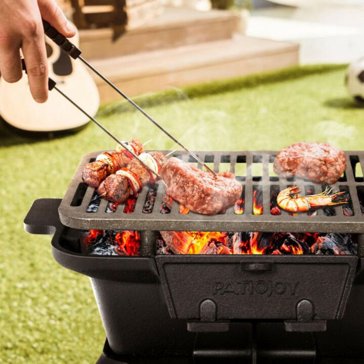 Hivvago Heavy Duty Cast Iron Tabletop BBQ Grill Stove for Camping Picnic