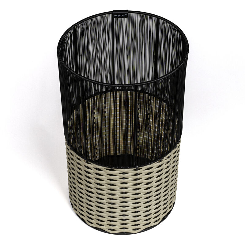 Harper Modern 2-Tone Faux Wicker Cylinder Waste Basket