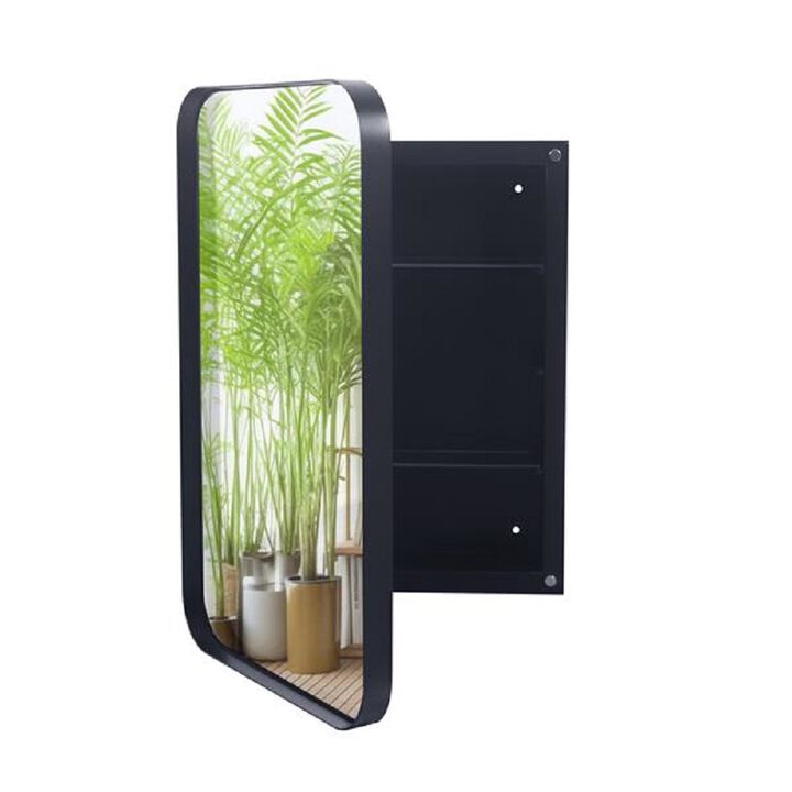 Wall-Mounted Medicine Cabinet with Mirror and Storage Shelves