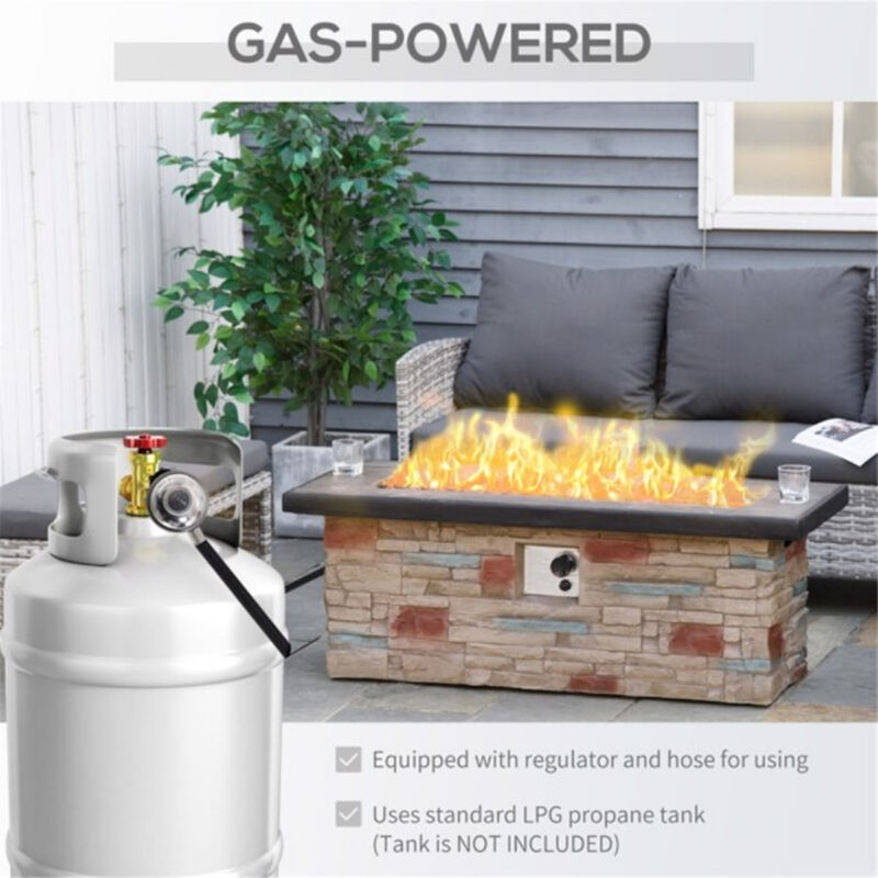 Square Fire Pit Table for Outdoor Heating and Entertaining