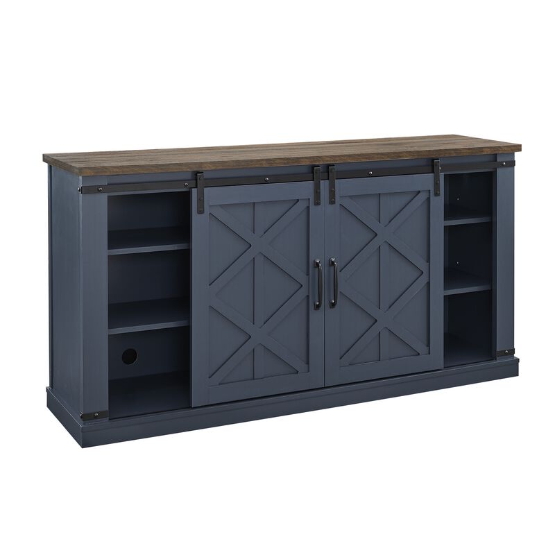 FESTIVO 58" Farmhouse Sliding Barn Door TV Stand - Fits TVs up to 65"