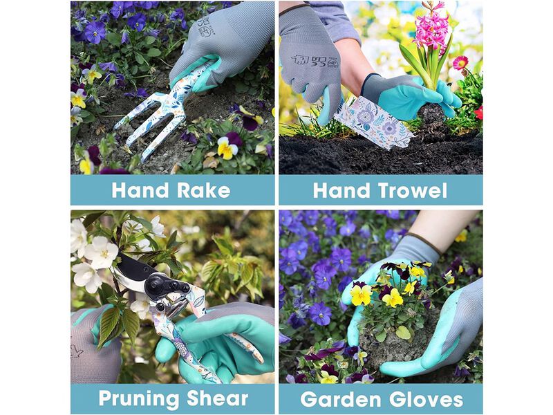 WORKPRO Aluminum Garden Tool Set, 4PCS Heavy Duty Hand Garden Tools with Box