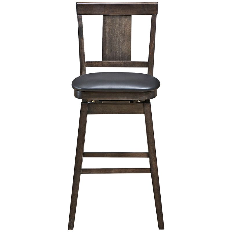 29 Inch 360 Degree Swivel Classic Wooden Counter Height Bar Stool