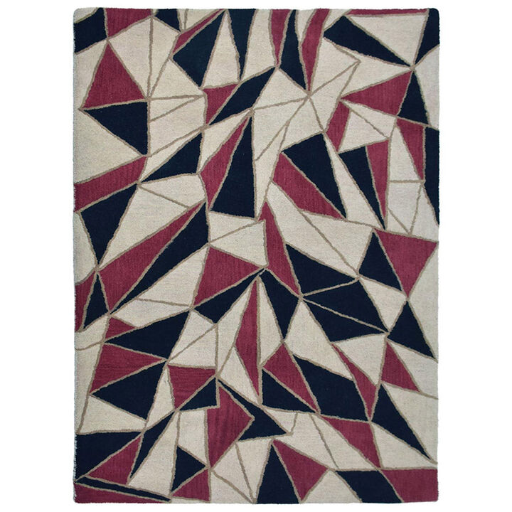 RUGSOTIC CARPETS HAND TUFTED WOOL ECO-FRIENDLY AREA RUGS  - 8'x10', Rectangle Shape, Multicolor, Contemporary Modern Design, High Pile Handmade Area Rugs for Living Room, Bed Room (K03075)