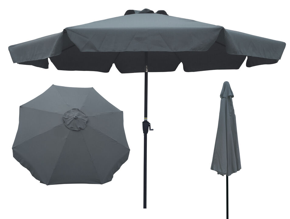 Outdoor Patio Umbrella 10FT With Flap, 8 Pieces Ribs With Tilt An Crank, Without Base