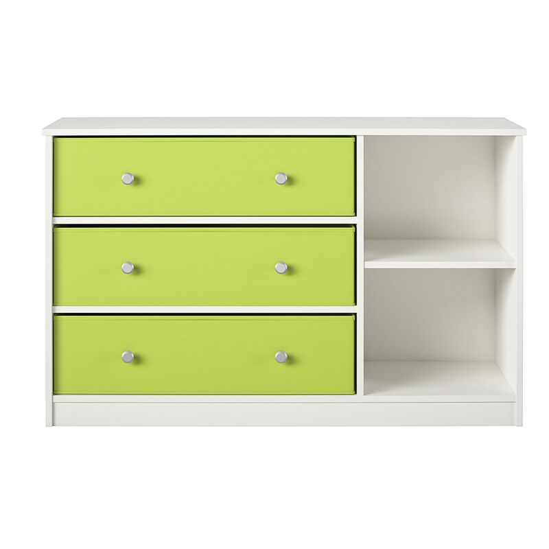 Mya Park Wide Dresser with 3 Fabric Bins