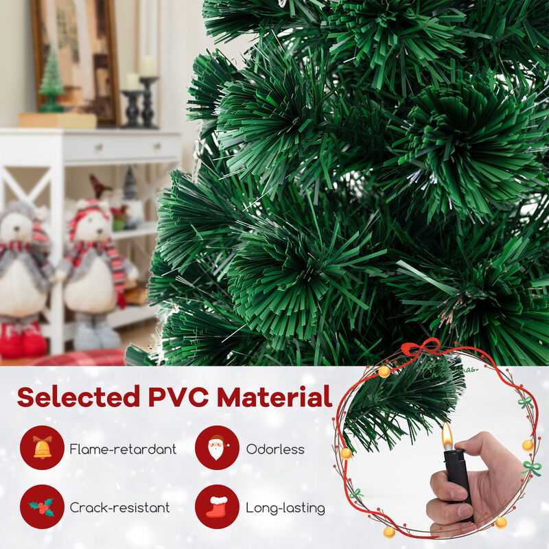 Pre-Lit Artificial Xmas Tree with Top Star and Branch Tips