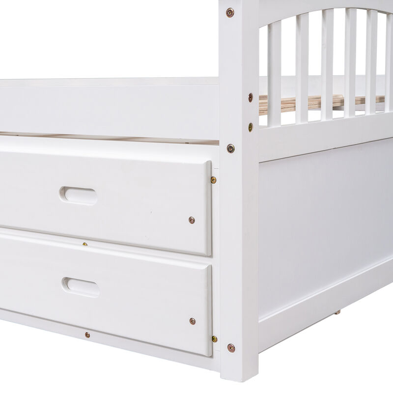 Merax Solid Wood Platform Storage Bed with 6 Drawers