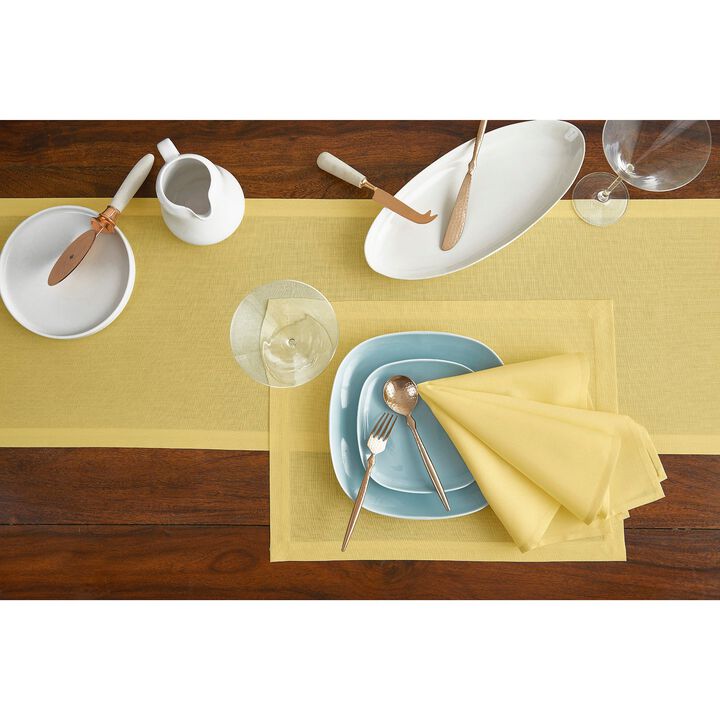 Solino Home Cotton Linen 14 x 19 Inch Placemats Set of 4 | Dru - Cotton Linen Plain