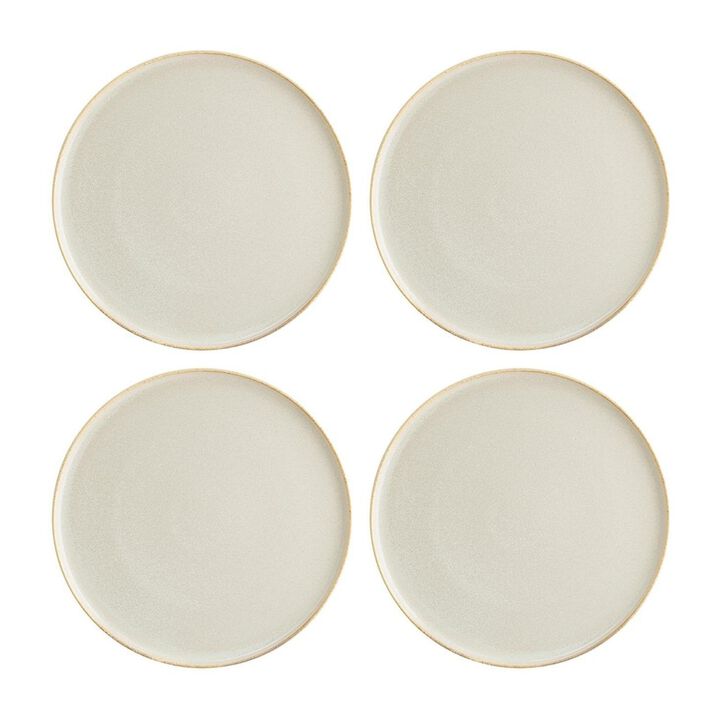 Sand dia.6.25" Round Beige Porcelain Plate (Set of 4)