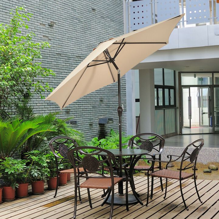 9 ft Outdoor Market Patio Table Umbrella Push Button Tilt Crank Lift