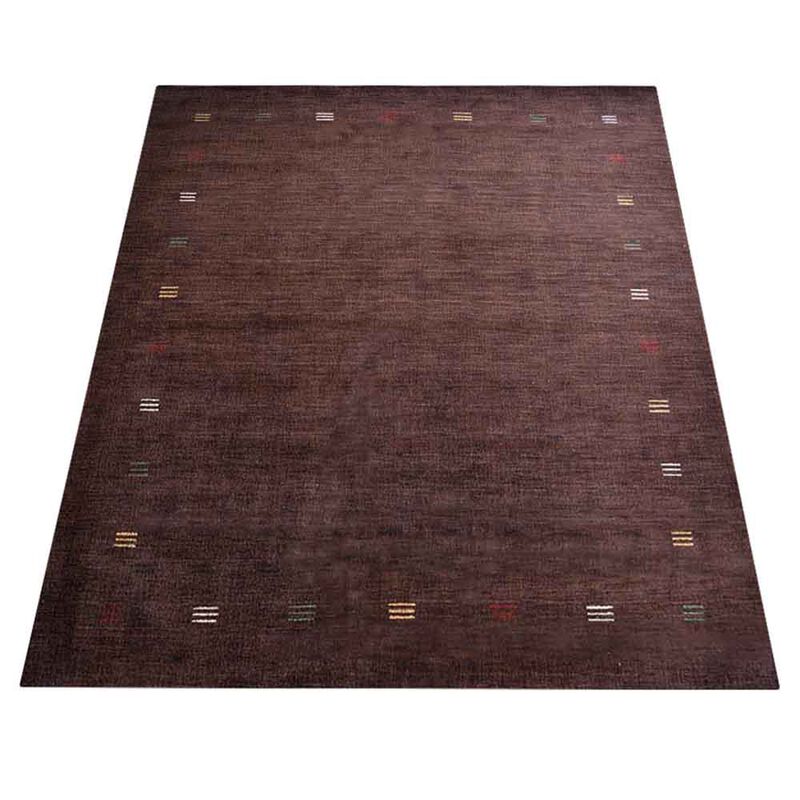 RUGSOTIC CARPETS HAND KNOTTED LOOM WOOL ECO-FRIENDLY AREA RUGS  - 10'x13', Rectangle, Brown Color, Contemporary Modern Design, High Pile Thick Handmade Anti Skid Rugs for Living Room (L00104)