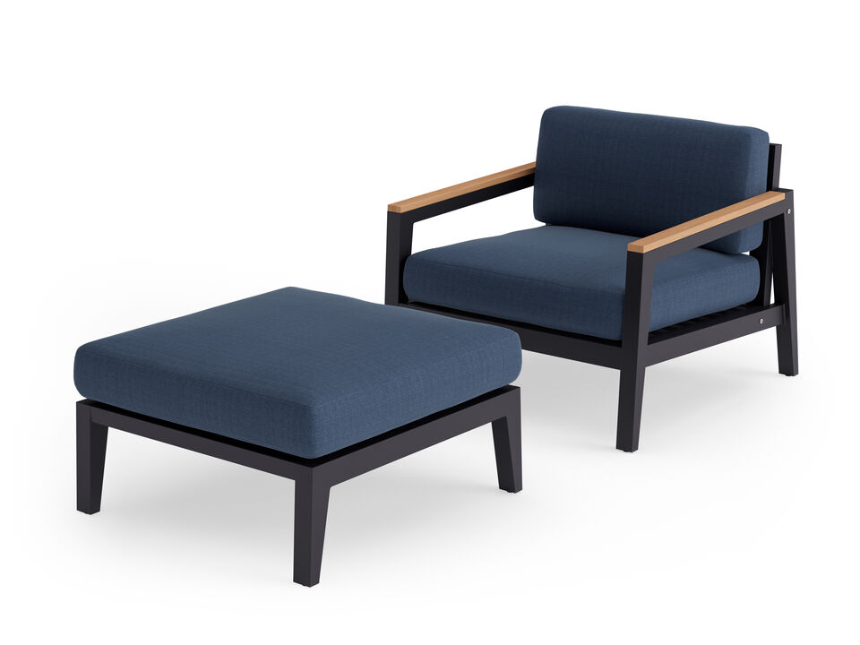 Rhodes Outdoor Chat Chair with Ottoman