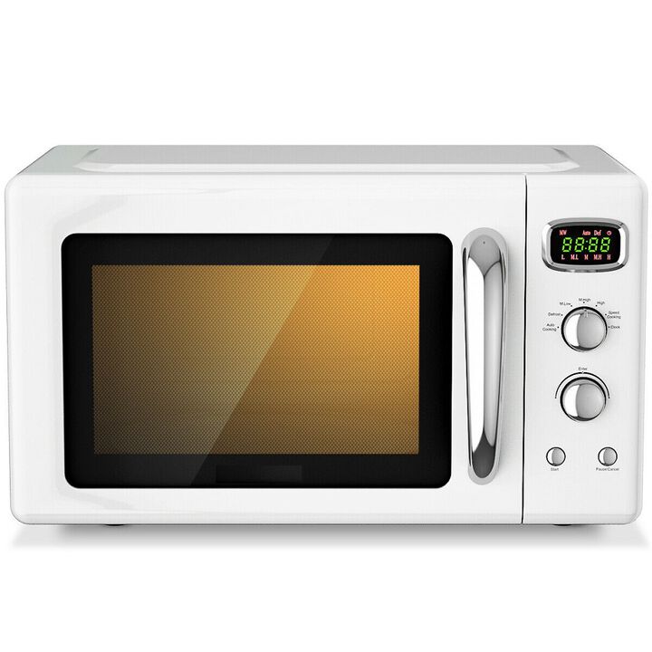 0.9 Cu.ft Retro Countertop Compact Microwave Oven