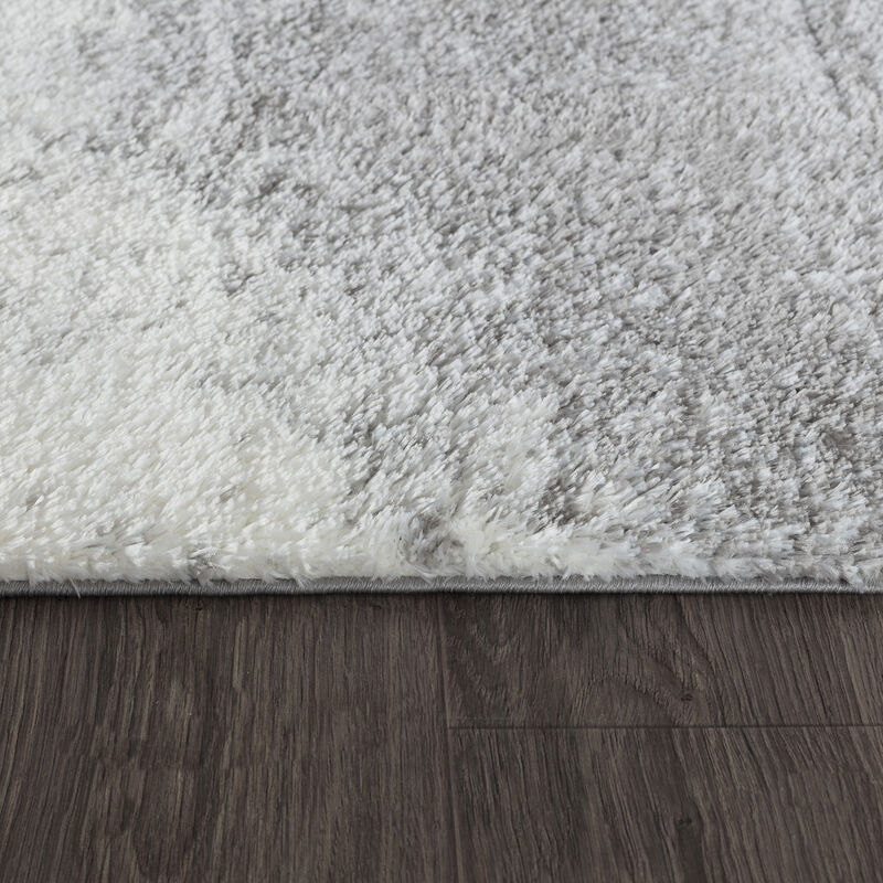 Pasargad Home Turkish Shaggy Design Ivory Area Rug- 9' 8'' X 13' 1''