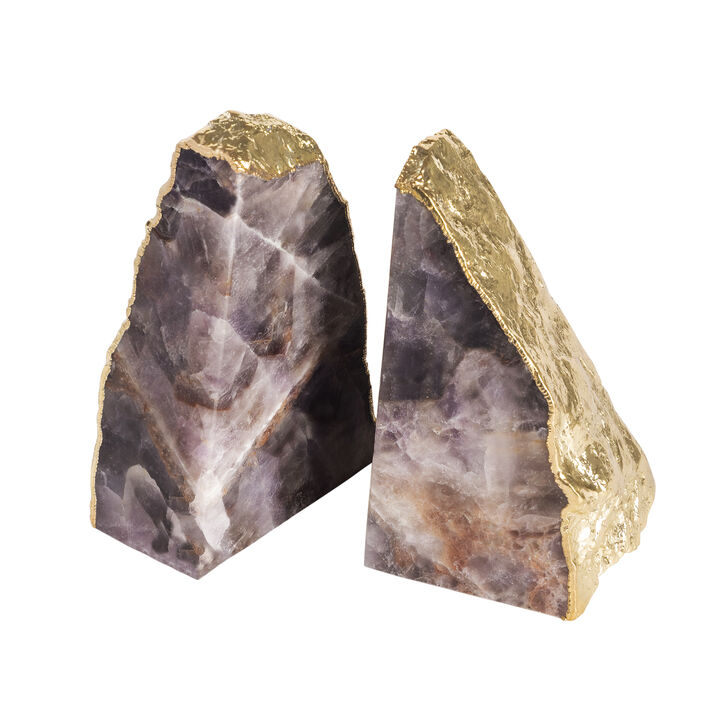 Dazzle Amethyst Bookends - Set of 2