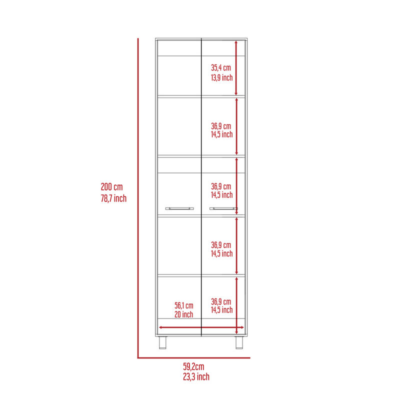 Nalani Rectangle Pantry Cabinet Black Wengue