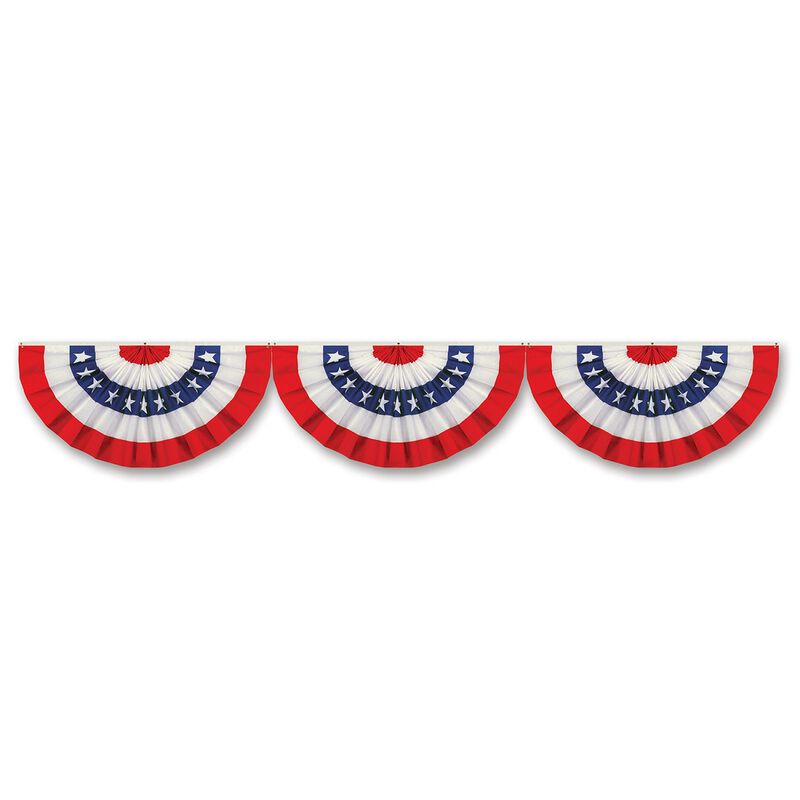 Club Pack of 12 Patriotic Bunting Double-Sided Paper Cut-outs - 6'