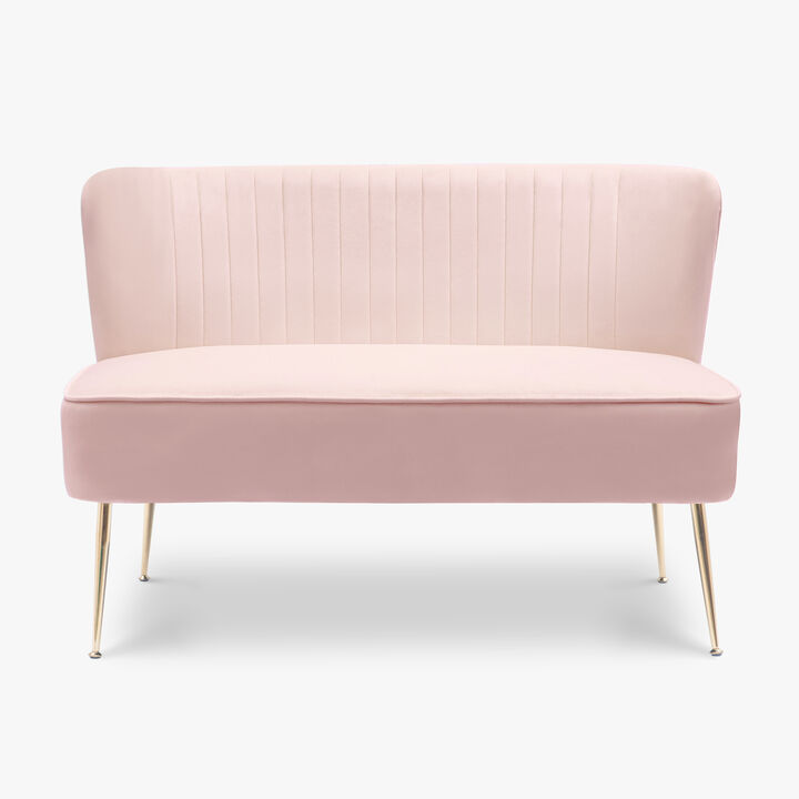 WestinTrends 46" Wide Upholstered Velvet Love Seat Sofa
