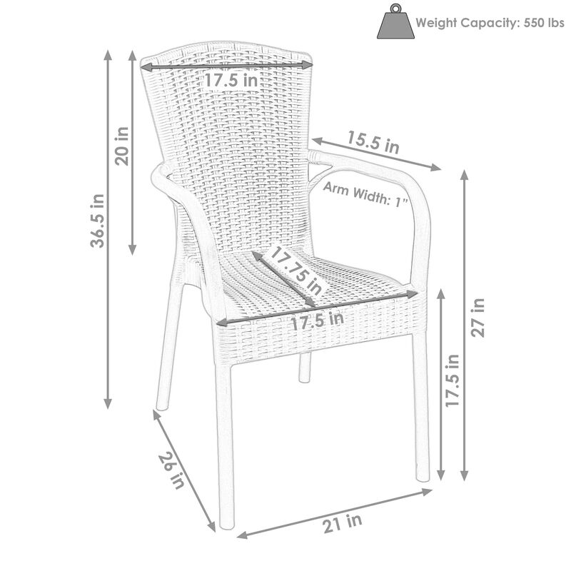 Sunnydaze Segesta All-Weather Plastic Patio Armchair