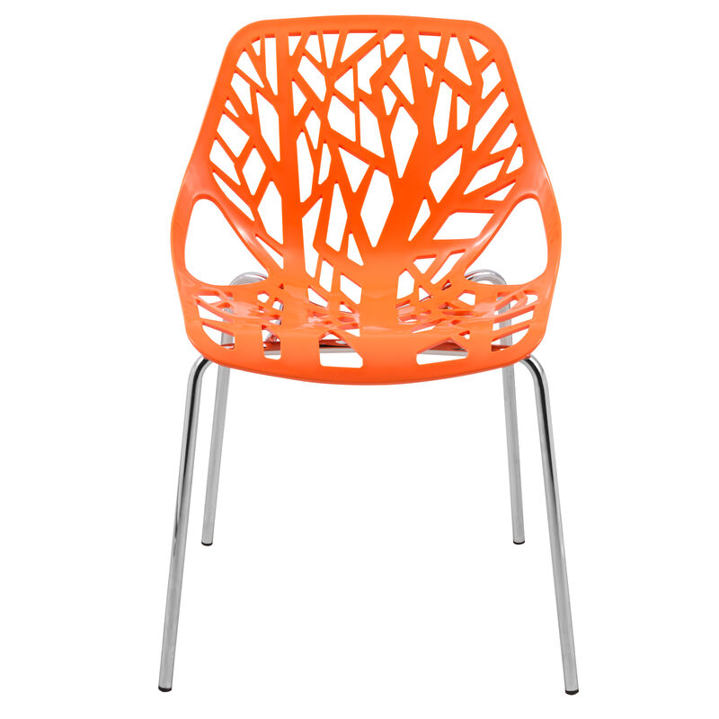 LeisureMod Modern Asbury Dining Chair w/ Chromed Legs