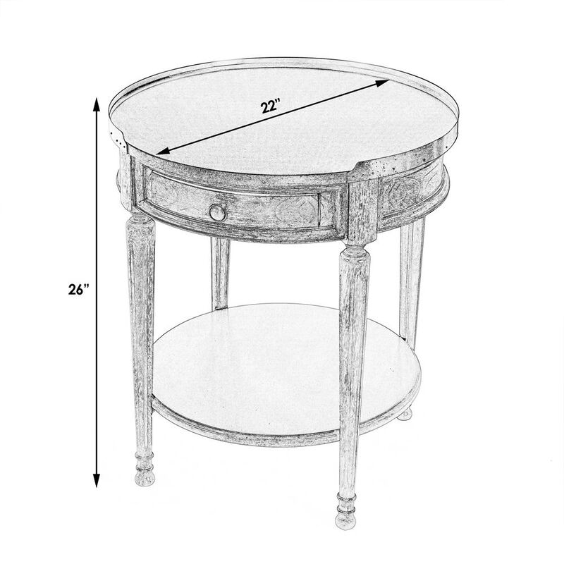 Antique Beige Round Side Table, Belen Kox