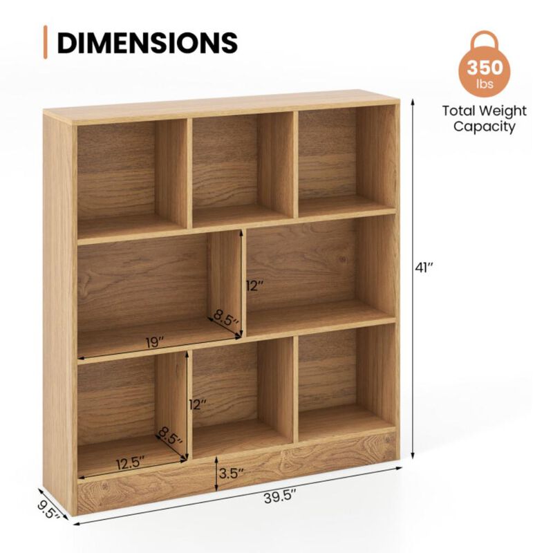 Hivvago 41 Inches 8-Cube Freestanding Bookcase for Kids