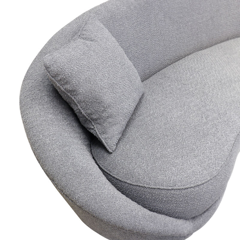 Pasargad Home Luna Collection Curved Sofa, 2 Pillows Included, Mocha
