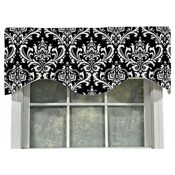 Ozbourne Cornice Syel 3" Rod Pocket Valance 50" x 17" Black by RLF Home