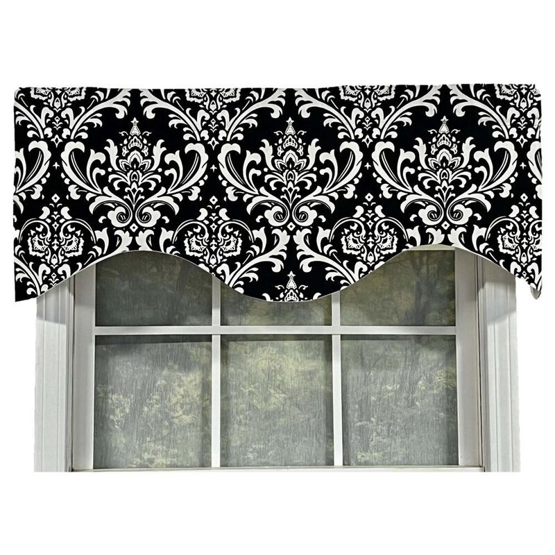 Ozbourne Cornice Syel 3" Rod Pocket Valance 50" x 17" Black by RLF Home