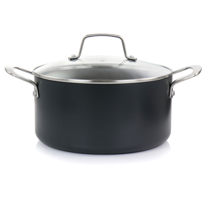 Martha Stewart 10 Piece Nonstick Hard Aluminum Cookware Set in Matte Black
