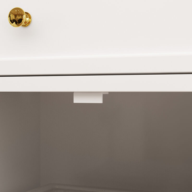 White Wooden Sideboard with 2 Large Drawers, 3 Small Drawers and 2 Cabinets 59.1 in. W 33.5 in. H x 15.7 in. D