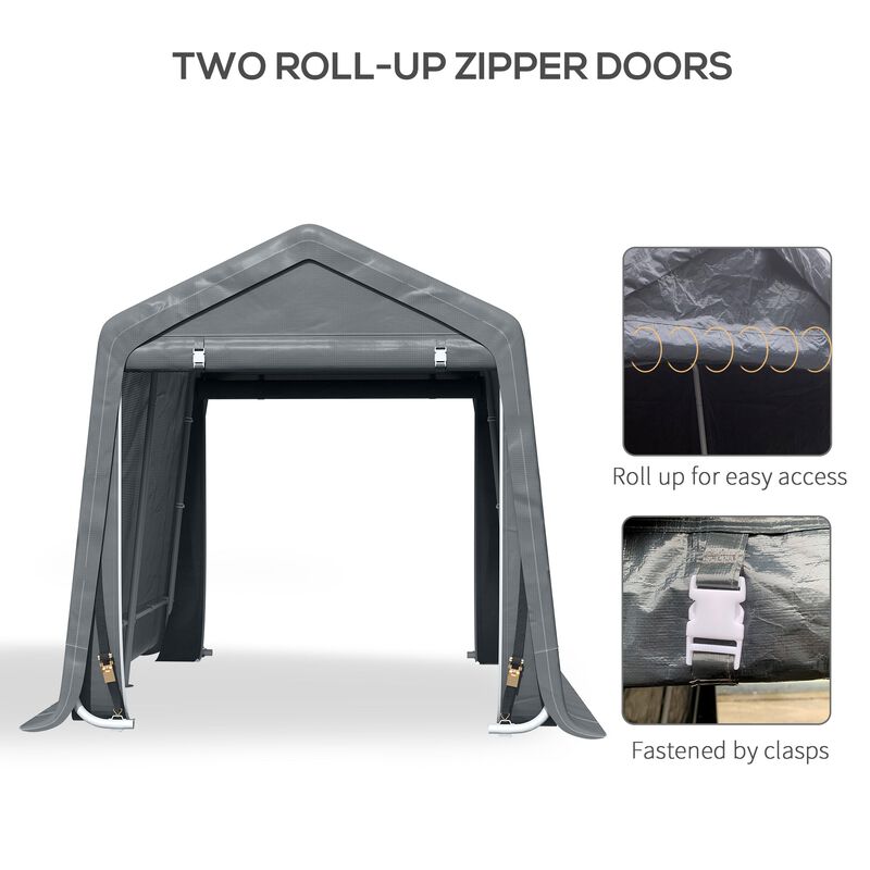 Dark Grey Storage: 9.2'x7.9' Garden Tent with Metal Frame