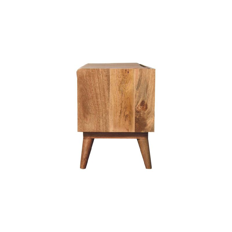 Artisan Furniture  Solid WoodOak-ish Bench with Tan Leather Seat-pad