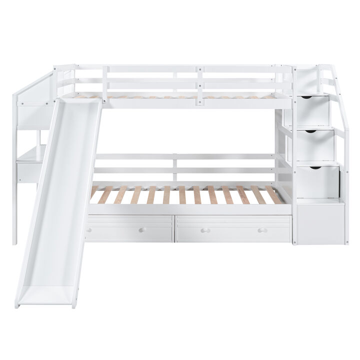Merax Bunk Bed with Storage Staircase and Drawers