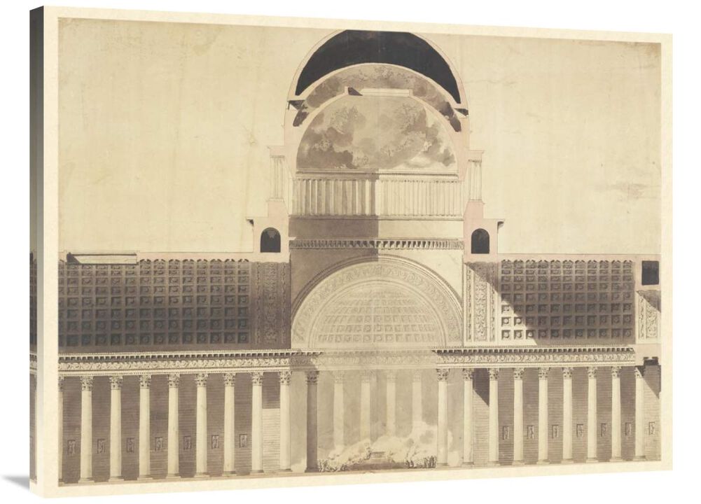 Architectural Project for the Church of the Madeleine, 1777 - 1785-Canvas Art-40x30