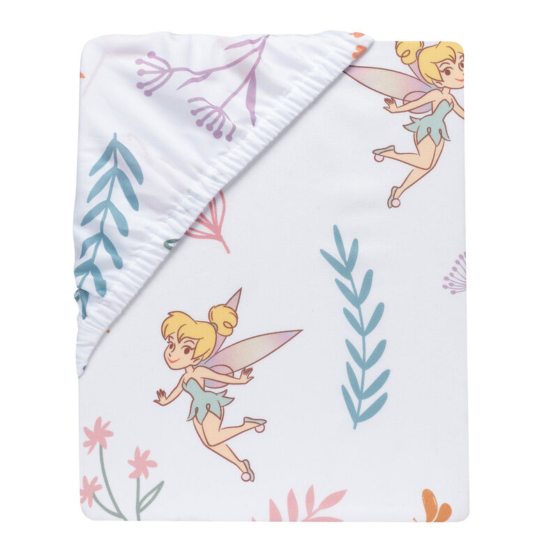 Bedtime Originals Tinker Bell Fitted Crib Sheet - Pink, White, Green, Disney