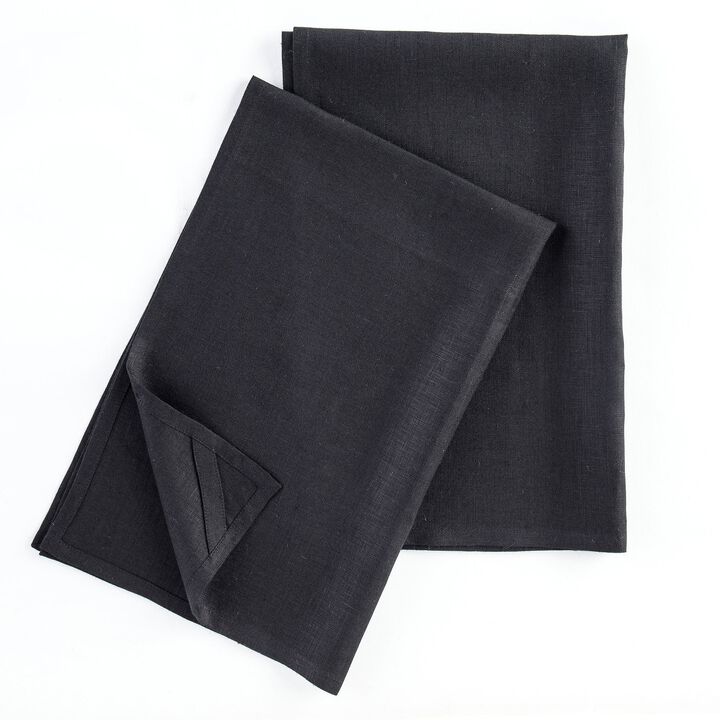 Solino Home 100% Pure Linen Kitchen Towels Set of 2 - 17 x 26 Inch | Fete