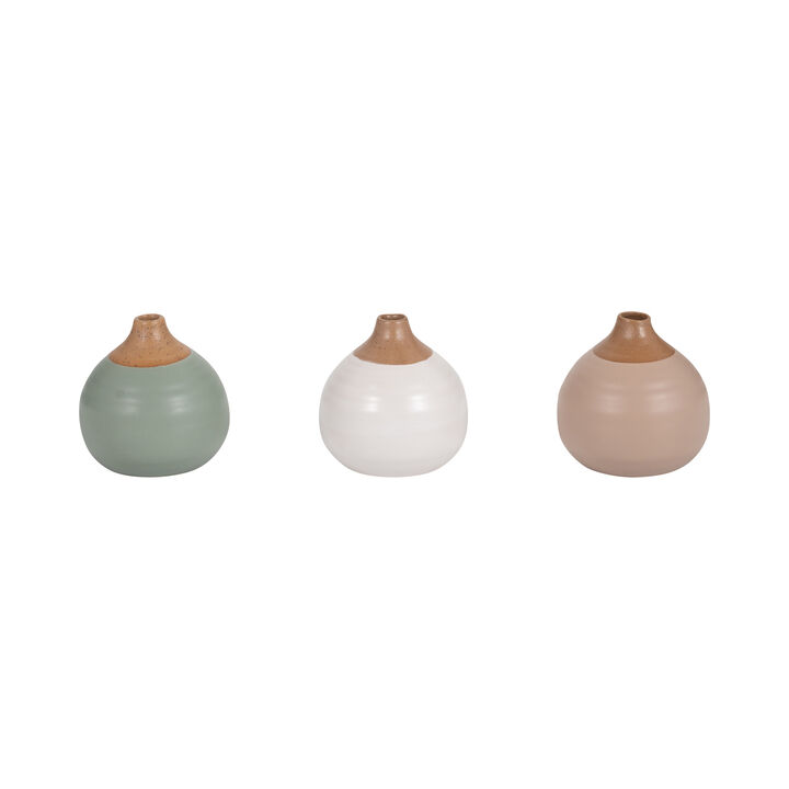 Ceramic Bud Vases Set of 3
