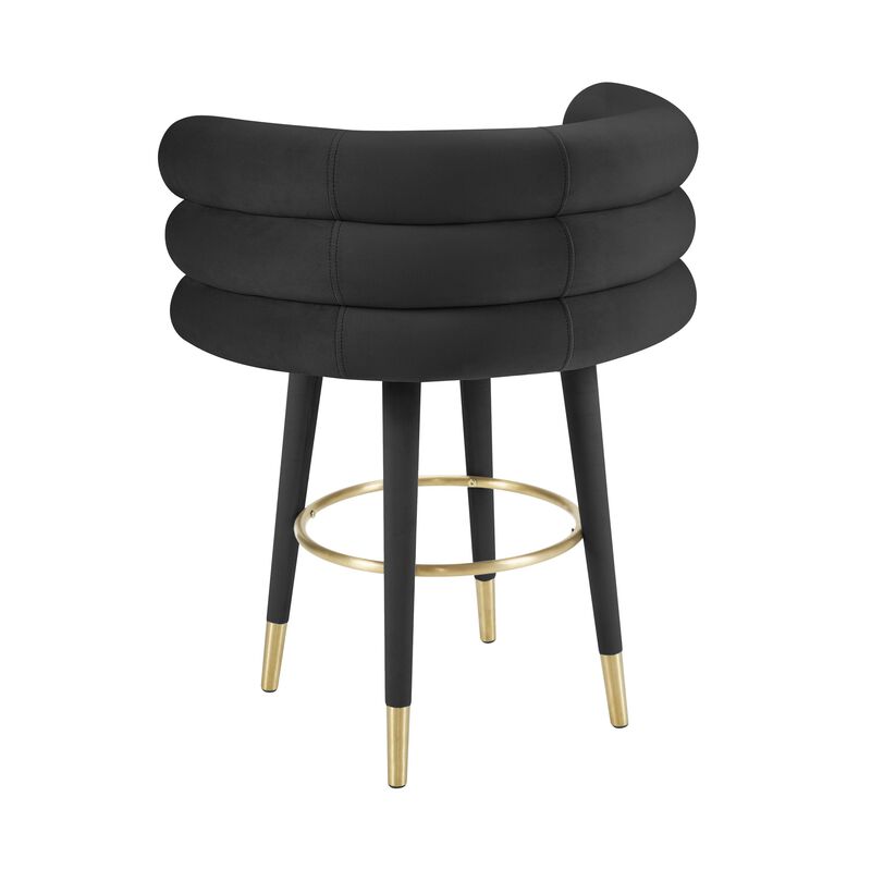 Betty Grey Velvet Counter Stool